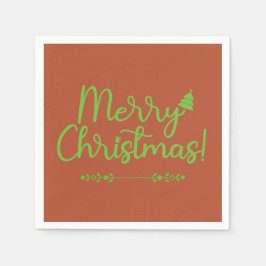 Guardanapo De Papel Manuscrito Simples Feliz Natal em Papel Vermelho-M