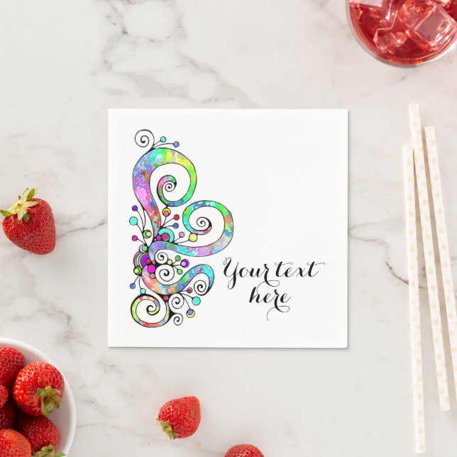 Guardanapo De Papel Mão Cardíaca Espiral Pintada Design 1 (Insitu)