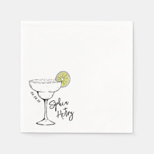 Guardanapo De Papel Mão Desenhada Margarita Cocktail