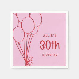 Guardanapo De Papel Mão Desenhada Qualquer Balão De Aniversário De Ida