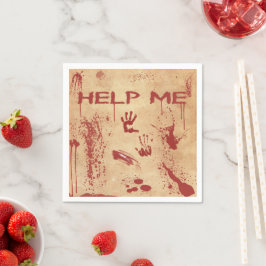 Guardanapo De Papel Mão Impressa com Sangue Espalhado no Halloween