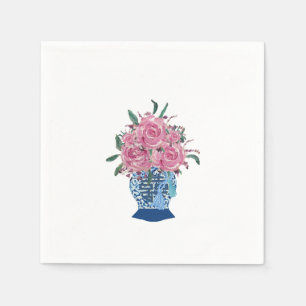 Guardanapo De Papel Mão pintada de Nápoles a Gengibre Branco e Azul