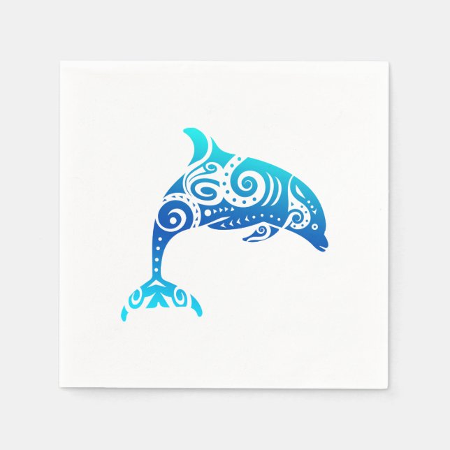 Guardanapo De Papel Maori Dolphin Polynésia Tribal Tattoo Idea (Frente)