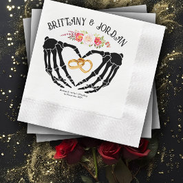 Guardanapo De Papel Mãos de Esqueleto Gótico Leve Casamento