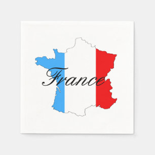 Guardanapo De Papel Mapa da França com Mapa da Dentro da Bandeira Fran