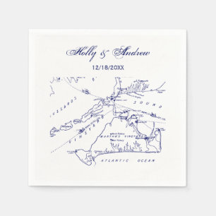 Guardanapo De Papel Mapa da Vintagem de Martha nº 1 azul Marinho