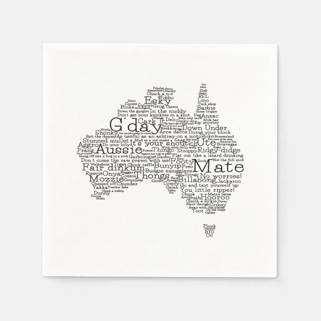 Guardanapo De Papel mapa das gírias australianas (Frente)