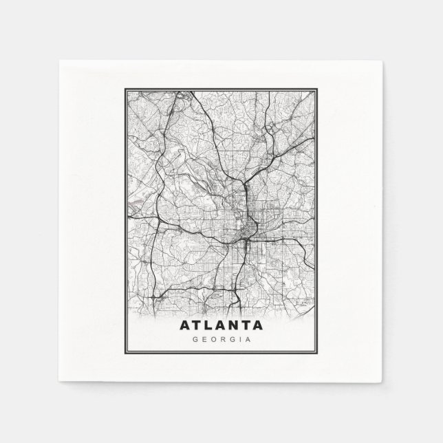 Guardanapo De Papel Mapa de Atlanta (Frente)
