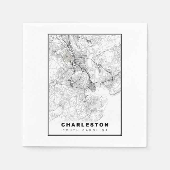 Guardanapo De Papel Mapa do Charleston (Frente)