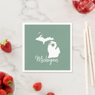Guardanapo De Papel Mapa do Estado do Michigan