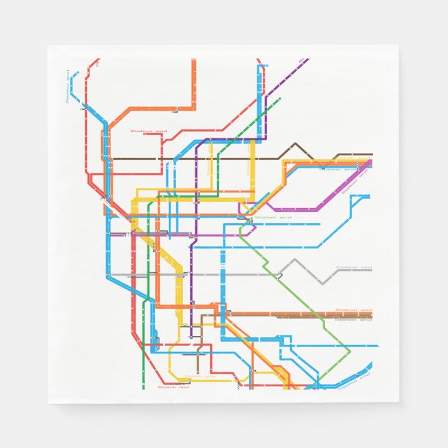 Guardanapo De Papel Mapa do metrô da cidade (Frente)