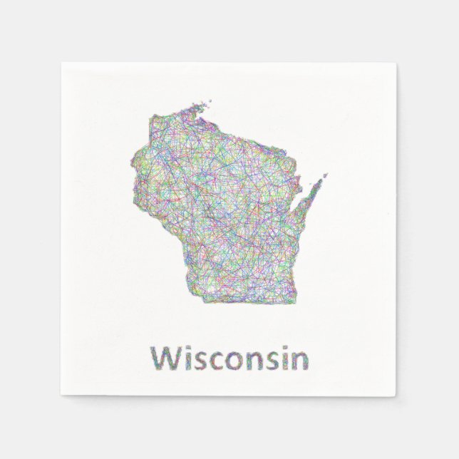 Guardanapo De Papel Mapa do Wisconsin (Frente)