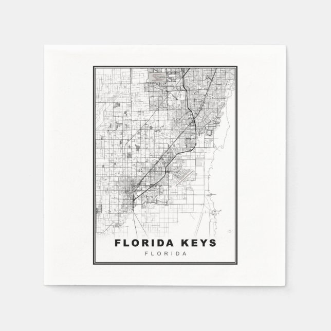 Guardanapo De Papel Mapa dos Florida Keys (Frente)