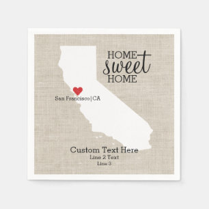 Guardanapo De Papel Mapa feito sob encomenda Home doce da casa do amor