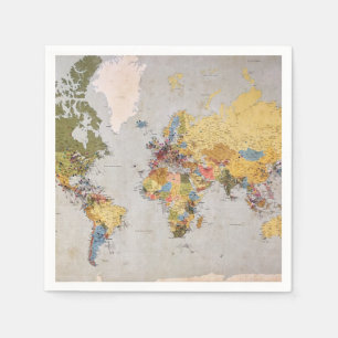 Guardanapo De Papel mapa mundial