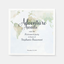 Guardanapo De Papel Mapa Mundial da Aventura Espera pela Festa de Apos