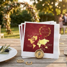 Guardanapo De Papel Mapa Personalizado da Jornada do Amor Casamento