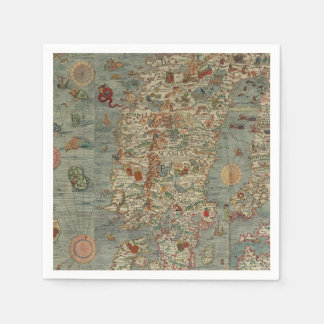 Guardanapo De Papel Mapa Vintage da Escandinávia