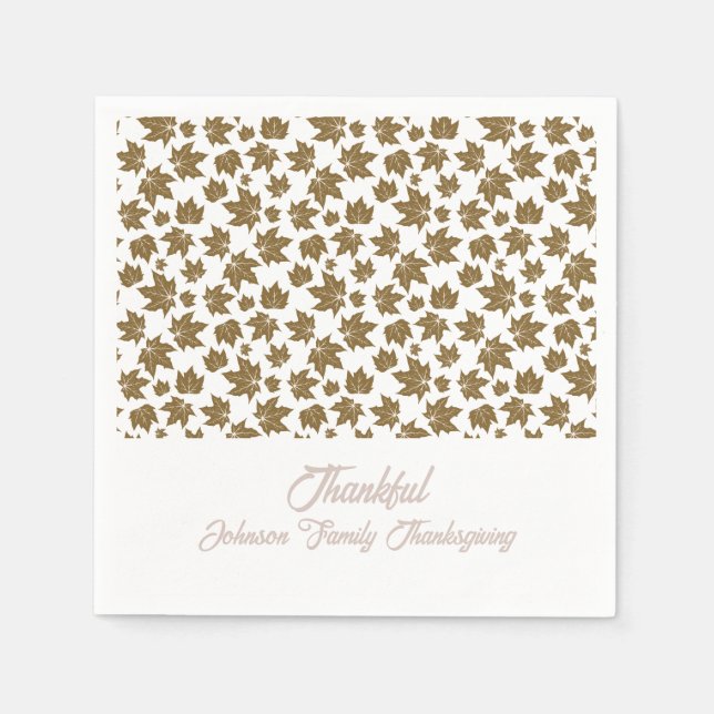 Guardanapo De Papel Maple deixa Janto de Ação de Graças Feliz (Frente)