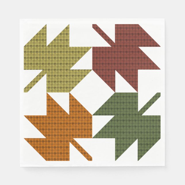 Guardanapo De Papel Maple Leaf Quilt Pattern Design 1 (Frente)
