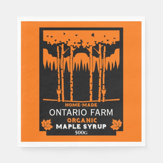 Guardanapo De Papel Maple Syrup Farmers Market (Frente)