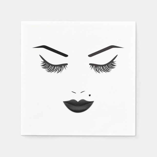 Guardanapo De Papel Maquiagem Rosto Sobrancelhas Lábios Beleza Glam (Frente)