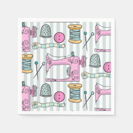 Guardanapo De Papel Máquinas de costura - Artesanatos cor-de-rosa