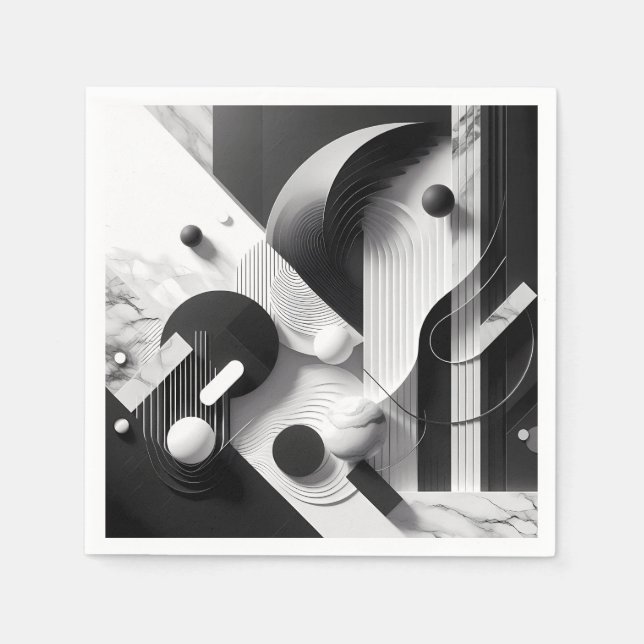 Guardanapo De Papel Marble Echoes of Silent Geometry (Frente)