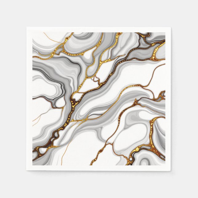 Guardanapo De Papel Marble Pattern Mesa Napkin (Frente)