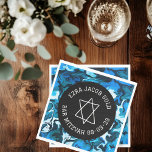Guardanapo De Papel Marble Star de David Custom B'nai Bat Bar Mitzvah<br><div class="desc">Um guardanapo perfeito para um bar mitzvah, bat mitzvah ou outra celebração judaica! Mão fez arte para você! TOTALMENTE PERSONALIZÁVEL! Clique em "Personalizar" acima para editar o texto. Clique em "editar usando a ferramenta design" para ajustar as fontes, cores e posicionamentos e para excluir qualquer parte do design, se preferir....</div>