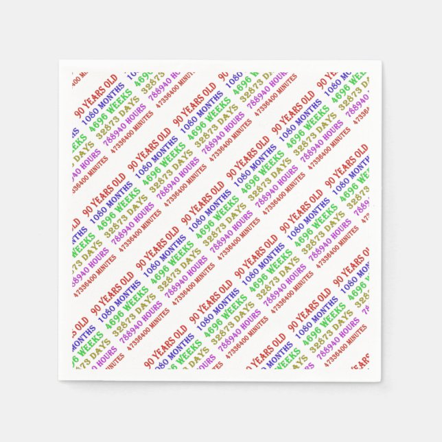 Guardanapo De Papel Marcos de 90 Birthday (Frente)