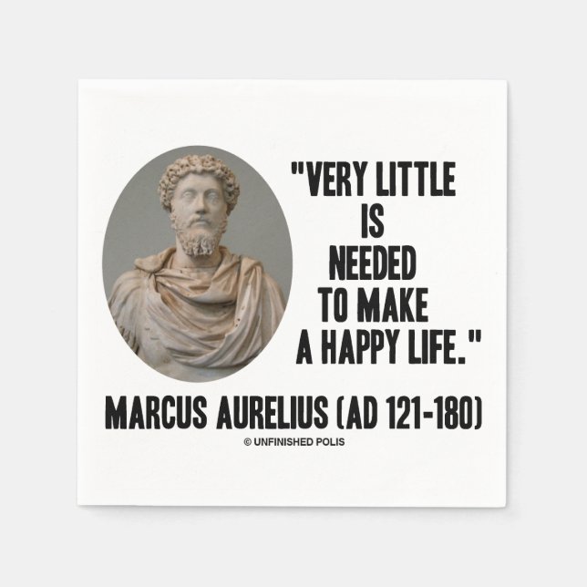 Guardanapo De Papel Marcus Aurelius Muito Pouco Precisa Fazer Uma Vida (Frente)