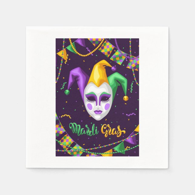 Guardanapo De Papel Mardi Gras Carnival Napkins (Frente)