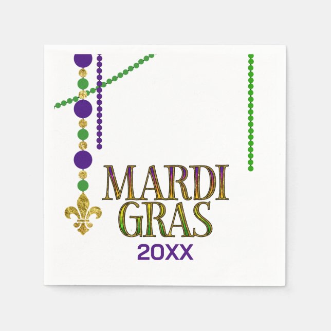Guardanapo De Papel Mardi Gras customizable Paper Napkin (Frente)