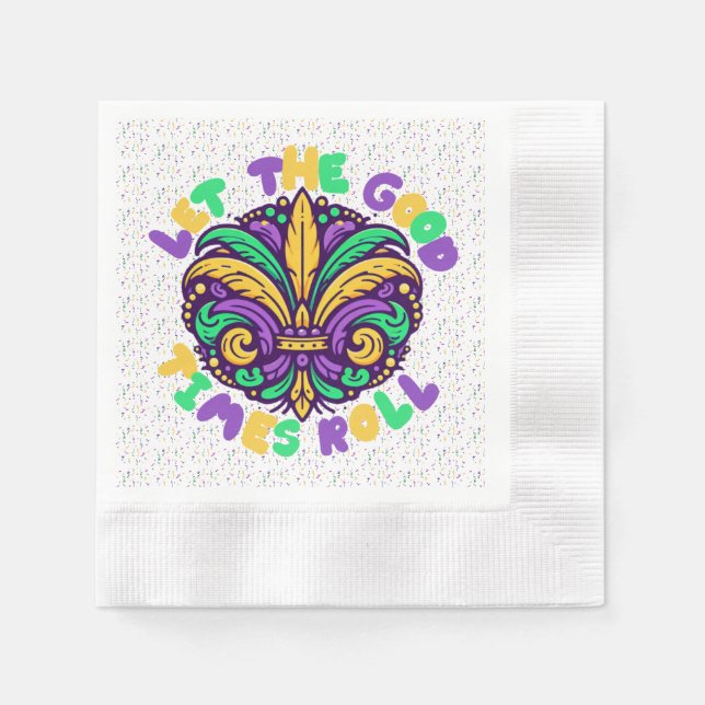 Guardanapo De Papel Mardi Gras Deixe os bons tempos rolar (Frente)
