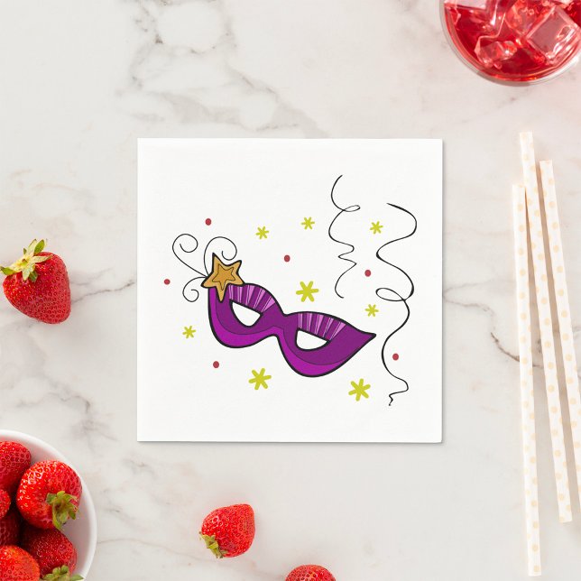 Guardanapo De Papel Mardi Gras Eye Mask Carnival Paper Napkins (Criador carregado)