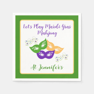 Guardanapo De Papel Mardi Gras Mahjong PERSONALIZE Verde Dourado Roxo