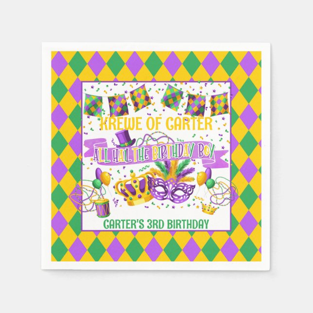 Guardanapo De Papel Mardi Gras Paper Napkin (Krewe of) Boy (Frente)