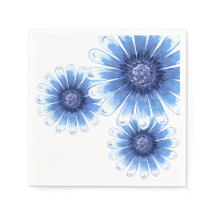 Margarida Azul 3 Flor Napkin