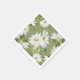Guardanapo De Papel Margarida Branca | floral de Verão Chá de fraldas