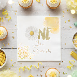 Guardanapo De Papel Margarida de Aquarela primeiro aniversário