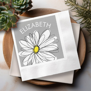 Guardanapo De Papel Margarida na moda com cinzas e amarelo