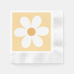 Guardanapo De Papel Margarida retrô amarela boho