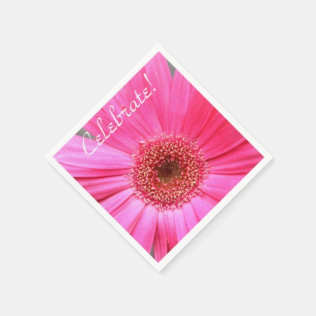 Guardanapo De Papel Margarida Rosa Vibrante (Canto)
