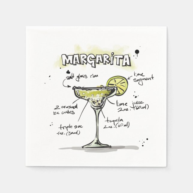 Guardanapo De Papel Margarita Beba Cocktail Napkin (Frente)