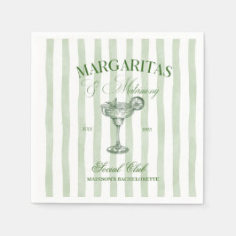Guardanapo De Papel Margaritas and Matrimony Striped Bachelorette