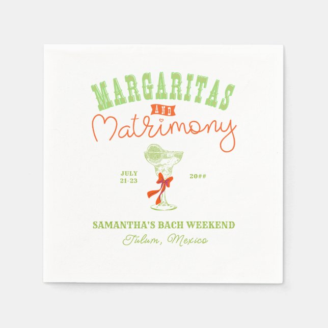 Guardanapo De Papel Margaritas & Matrimônio Tulum Despedida de Solteir (Frente)