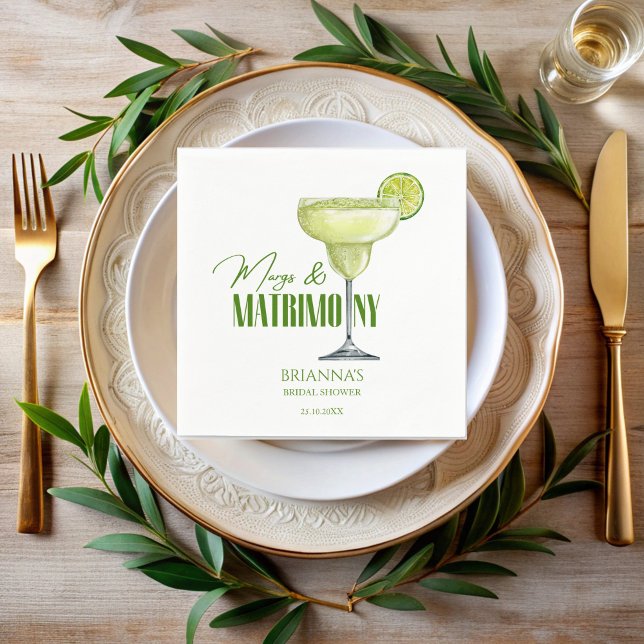 Guardanapo De Papel Margs e matrimônio chá de noiva monogramado (Margs and matrimony bridal shower monogrammed napkins personalized napkins custom table decor)