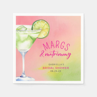 Guardanapo De Papel Margs e Matrimony Cocktail Chá de panela