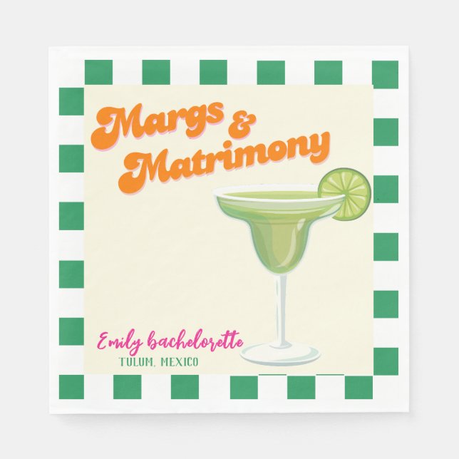 Guardanapo De Papel Margs & Matrimony Bachelorette (Frente)